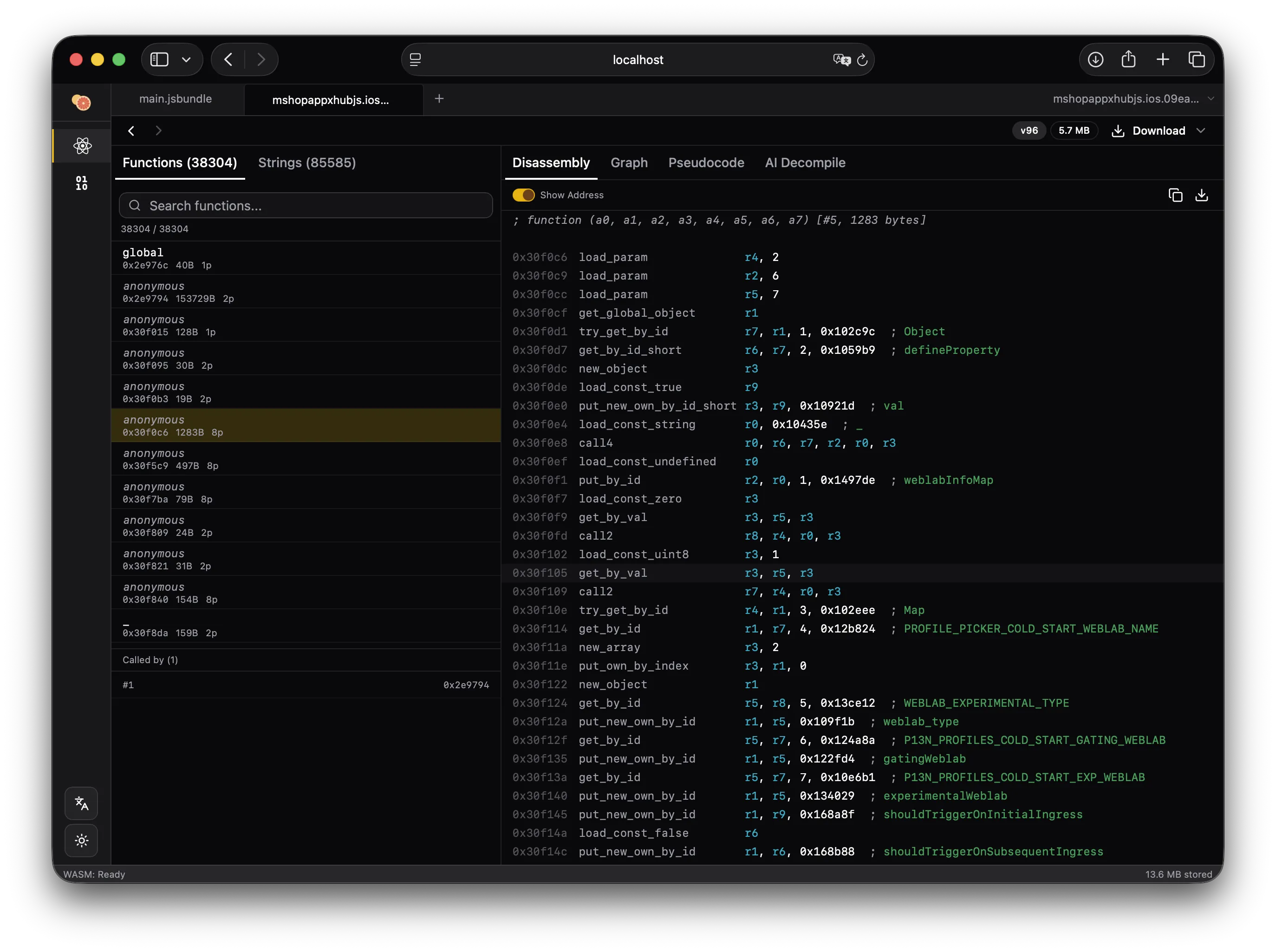 Hermes bytecode viewer