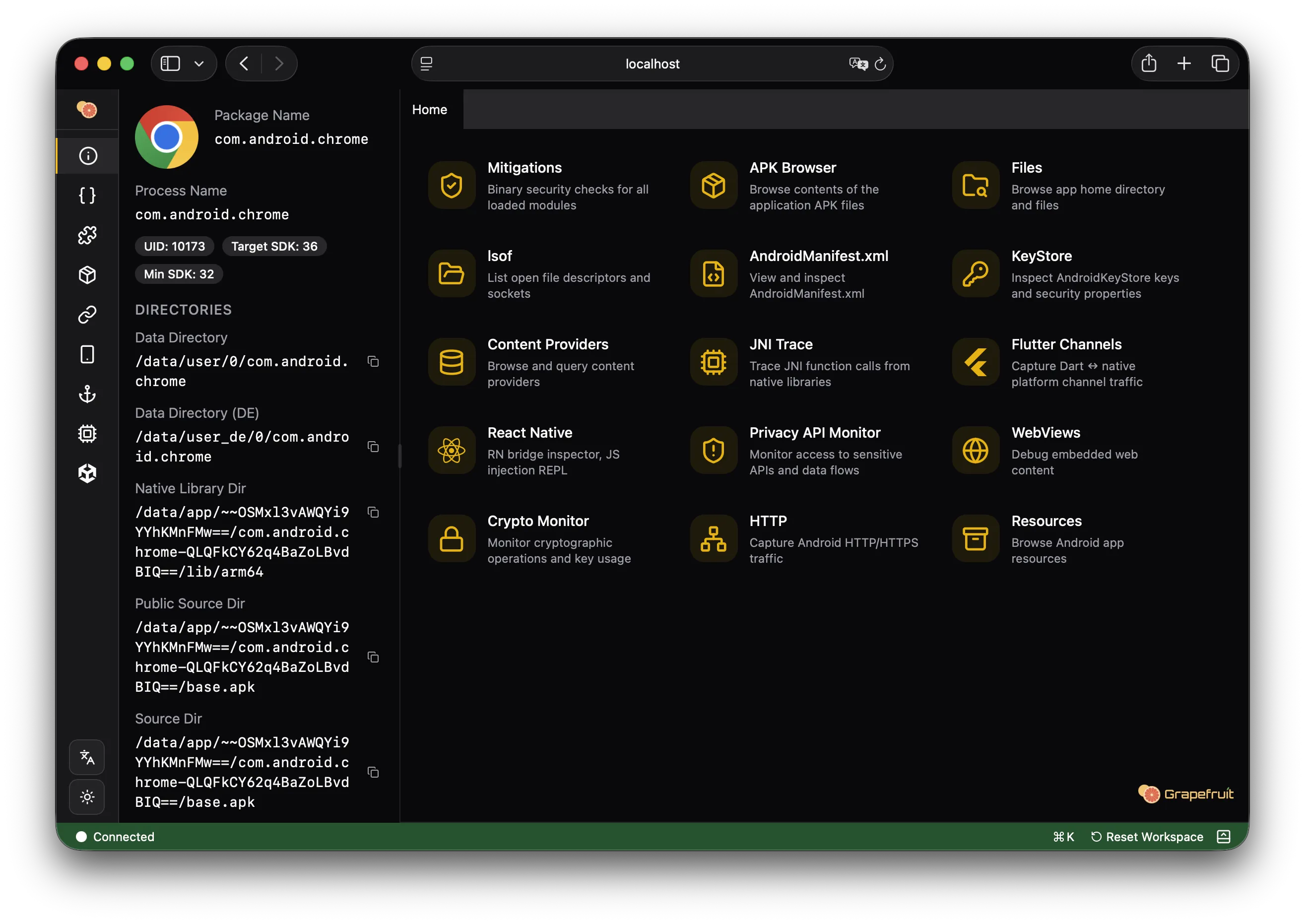 Grapefruit Android workspace