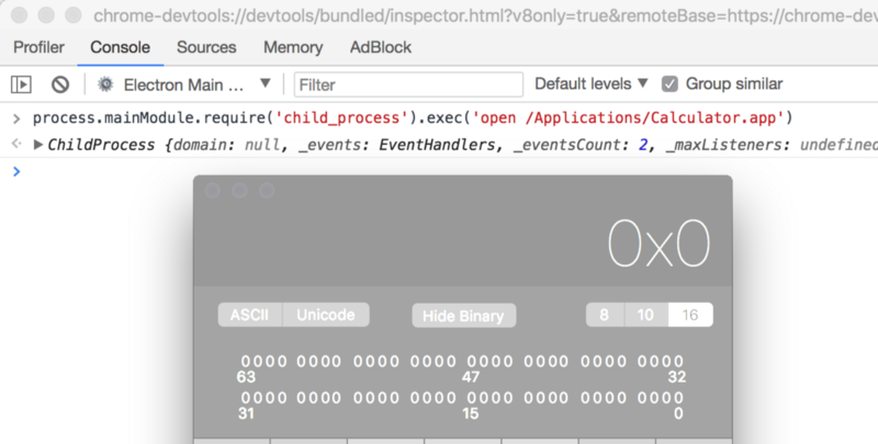 code execution in node.js
